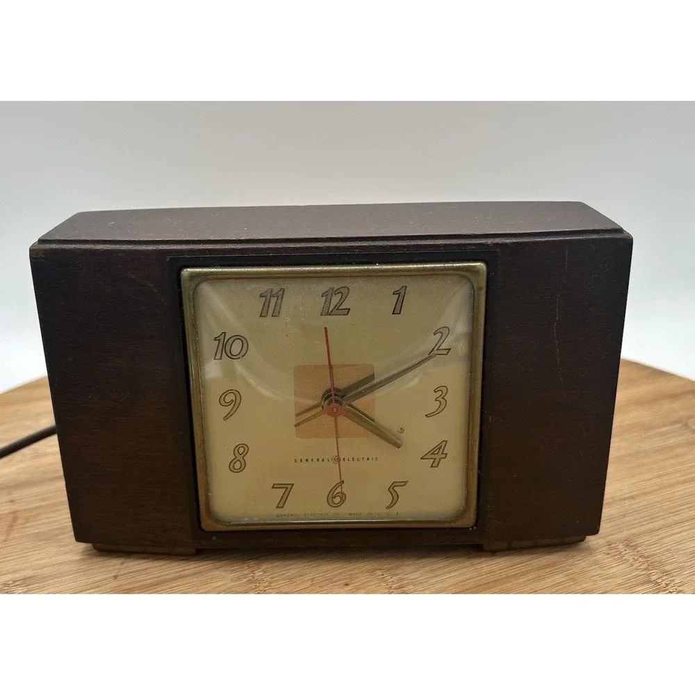 Antique Wooden General Electric Clock Model 3H176-‎ Working